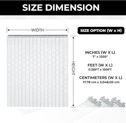 Clear PVC Smooth Plastic Strip Door Curtain Kit Standard 7x1200 Waterproof - Image 6