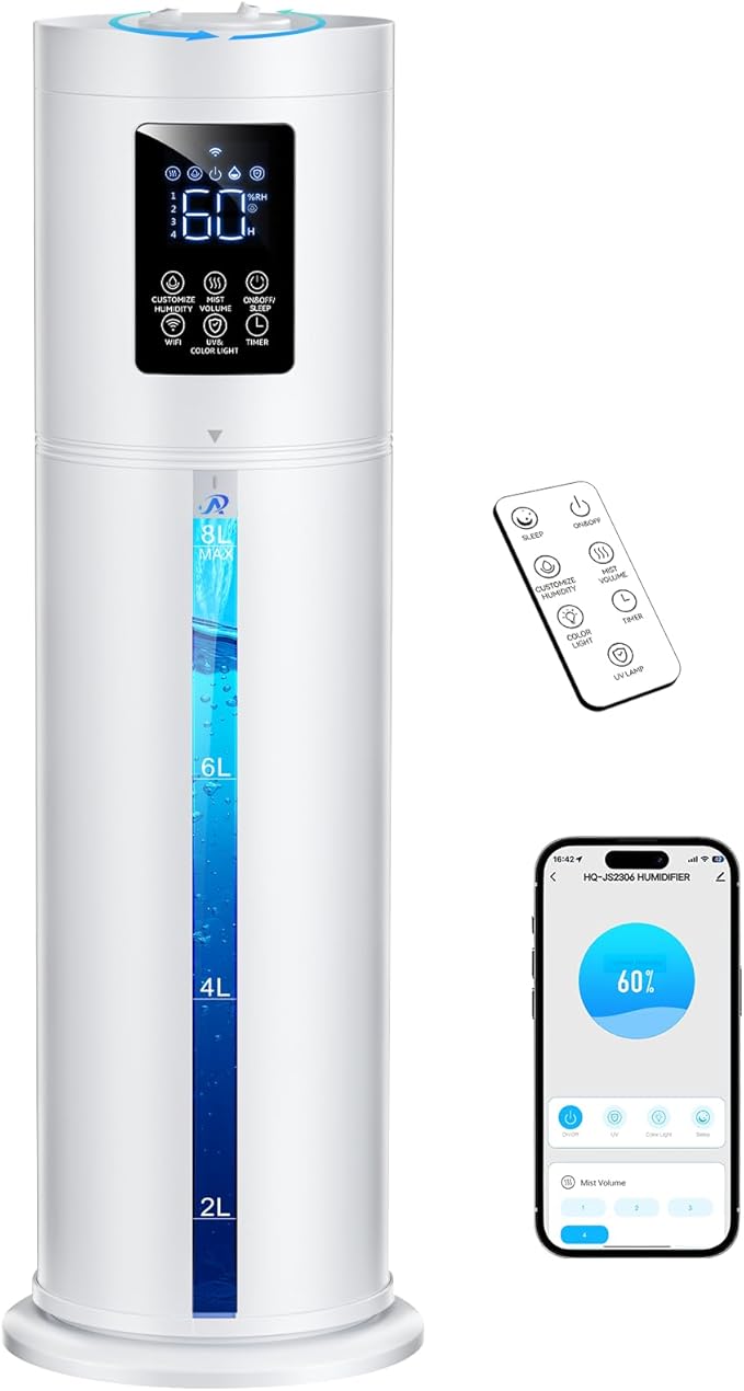 2.1Gal/8L Smart Humidifier Large Room, Top Fill Humidifiers by HumidifiersforLargeRoom