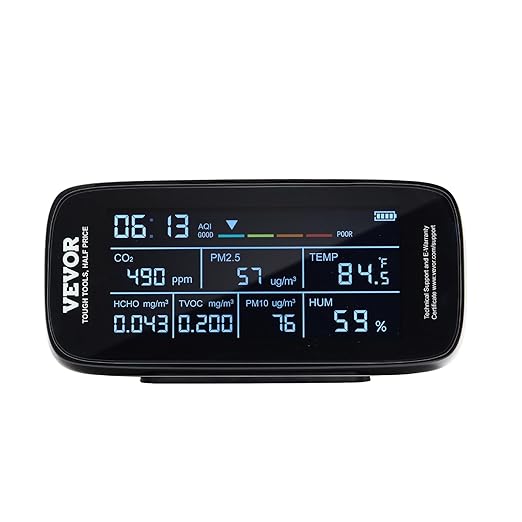 VEVOR Air Quality Monitor 9-in-1, Temperature, Formaldehyde TVOC AQI Tester - Image 9