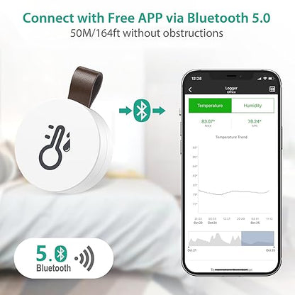 ORIA Wireless Thermometer Hygrometer, Smart Bluetooth Humidity Temperature - Image 2