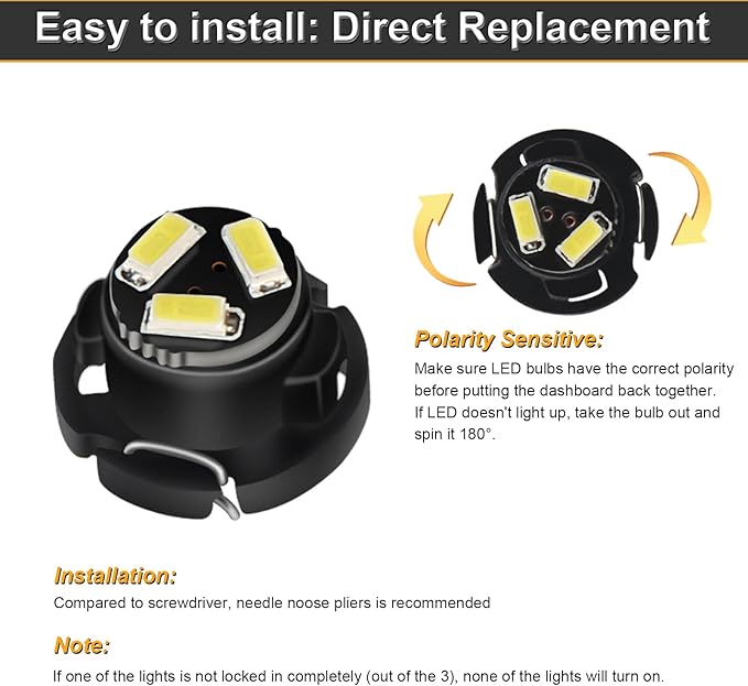 AC Climate Heater Control LED Lights Bulbs Kit replacement Compatible - Image 5