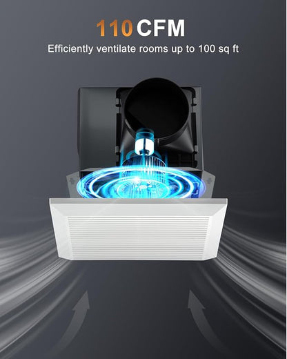 GROWNEER Bathroom Exhaust Fan, 110 CFM 1.0 Sone Bathroom Fan No Attic Access - Image 2