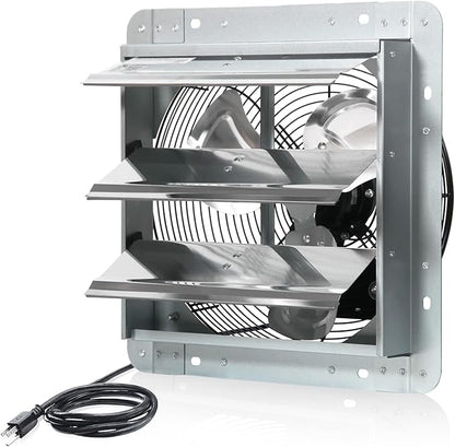 KEN BROWN 12 Inch Shutter Exhaust Fan Wall Mounted, Aluminum by KENBROWN