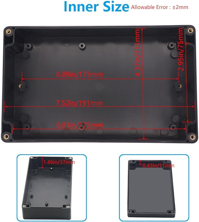 Outdoor Waterproof Junction Box IP67 Project Box ABS Black Electrical Boxes - Image 5