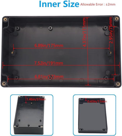 Outdoor Waterproof Junction Box IP67 Project Box ABS Black Electrical Boxes - Image 5