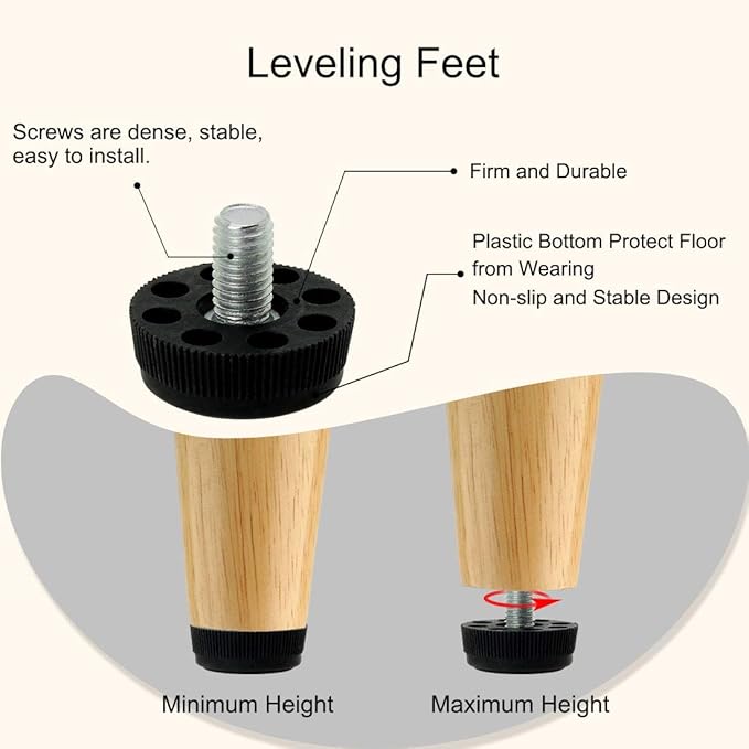 uxcell M8 x 13 x 30mm Furniture Glide Leveling Feet Adjustable Leveler Floor - Image 4