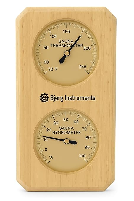 Sauna Thermometer and Hygrometer by Bjerg+Instruments