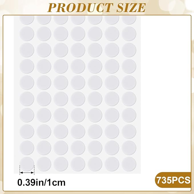 735pcs Small Felt Furniture Pads, Self-Adhesive EVA Foam Dot Circles, Round - Image 2