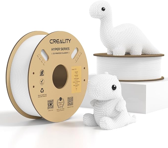 Creality Hyper PLA Filament White 2KG, No-Tangling Stronger Toughness Fit Most by Creality