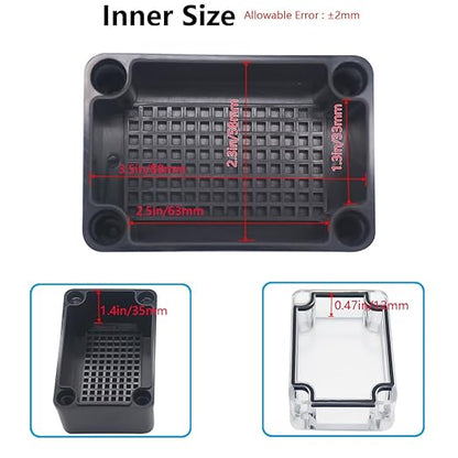 Junction Box, IP67 Waterproof ABS Black Project Box Clear Cover - Image 4