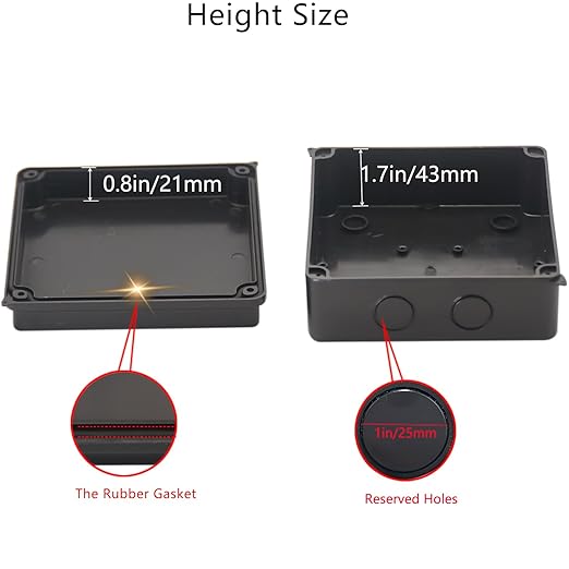 Junction Box, Reserved Holes Electrical Boxes Waterproof IP65 ABS Plastic - Image 4