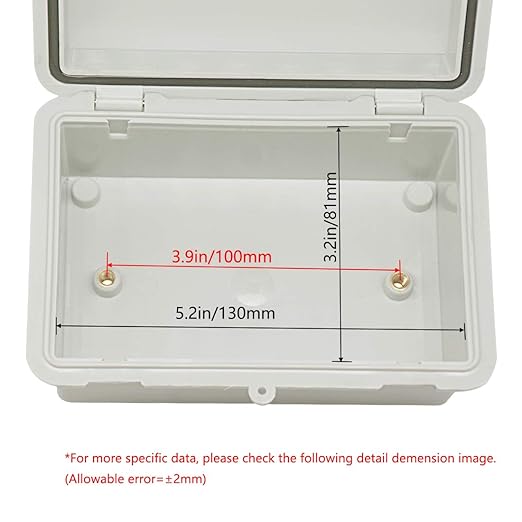Zulkit 2pcs Junction Box ABS Plastic Dustproof Waterproof IP65 Electrical Boxes - Image 5