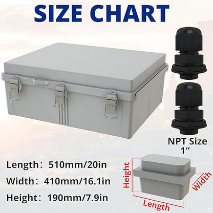 MAKERELE Large Outdoor Junction Box Waterproof IP67 Plastic Electrical Box - Image 2