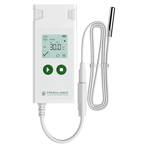 Freshliance Digital Temperature Data Logger, Reusable Temperature Recorder by FRESHLIANCE