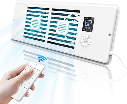 Register Booster Fan Fits 4" x 12" Register Holes, 10-Speed Smart Thermostat AC by Estensoe