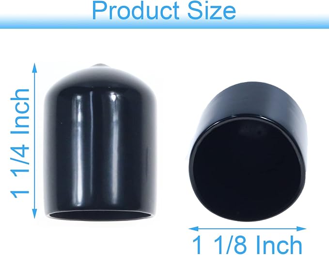 Acocony 1 1/8 Inch Rubber Cap Round Rubber End Caps PVC Flexible Protector - Image 2