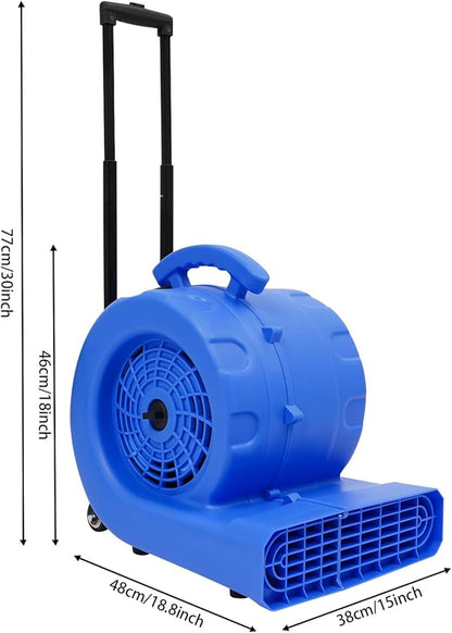 3-Speed Air Mover 750W Floor Drying Dryer Portable Carpet Drying Blower Fan-110V - Image 2