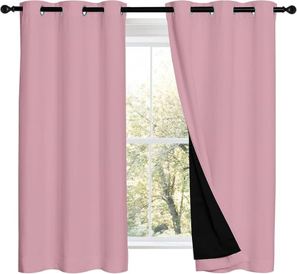 NICETOWN Crystal Pink 100% Blackout Curtains 2 Panels by NICETOWN