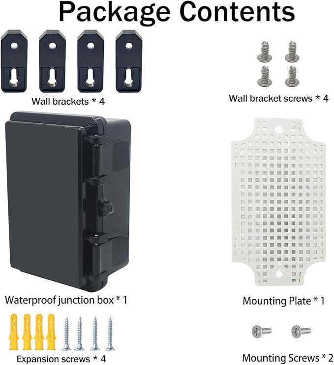Junction Box, Hinged Black Cover IP67 Waterproof ABS Project Box - Image 7