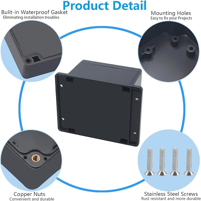 Project Box, Project Boxes Plastic Electric Project Case Junction Box Power Case - Image 6