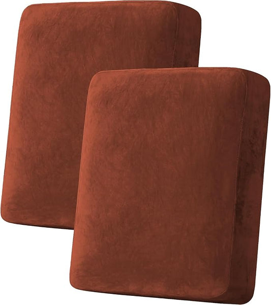 H.VERSAILTEX Velvet Stretch Couch Cushion Cover Plush Cushion Slipcover by HVERSAILTEX