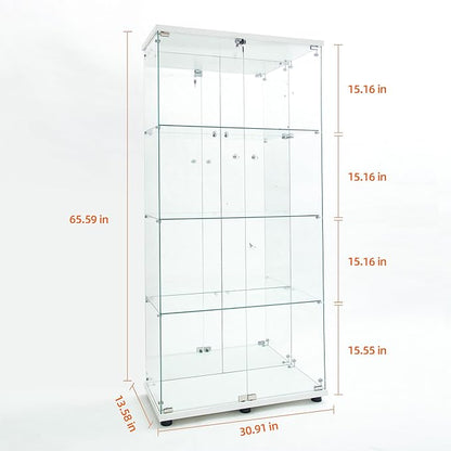 Yoluckea 4-Tier Glass Display Cabinet - Image 2