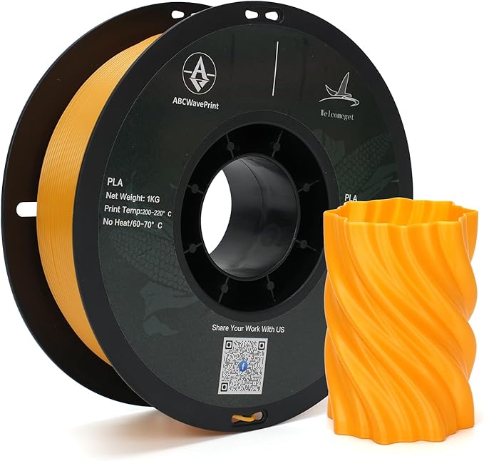 PLA 3D Printer Filament, Dimensional Accuracy +/- 0.02 mm, 1 kg Spool, 1.75 by ABCWavePrint