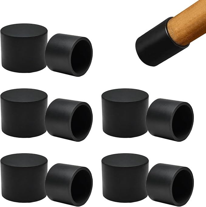 10 Pcs 7/8" Round Chair Leg Tips Caps, Silicone Rubber Furniture Leg Floor by BOPOREAE