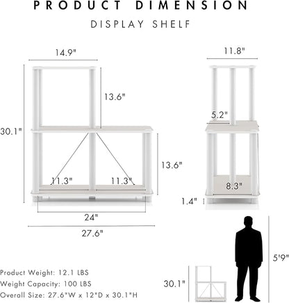 Homes: Inside + Out Apexa Modern 3-Cube Ladder Shelving Units, Collectibles - Image 3