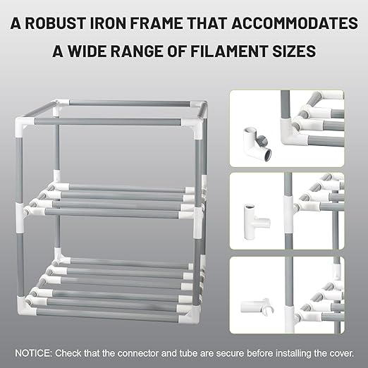 3D Filament Dry Storage Box, 2-Tier Metal Rack - Image 6