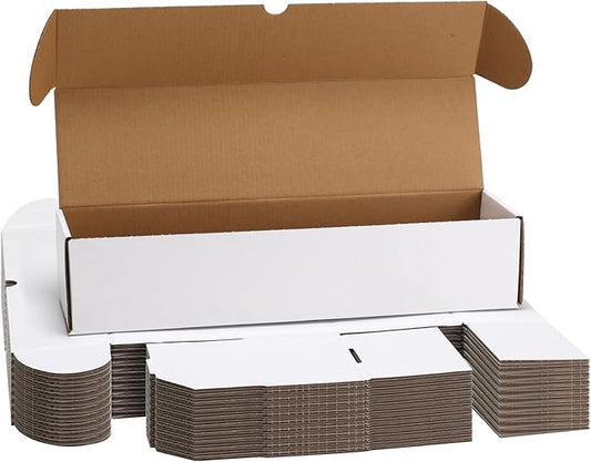 EXYGLO Trading Card Storage Box 25 Pack 700 Count 20pt, 14.2x3.8x2.9 Inch White by EXYGLO