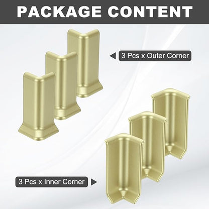 uxcell Self Adhesive Baseboard Corner Blocks, 3.23 Inch Wall Edge Corner - Image 3
