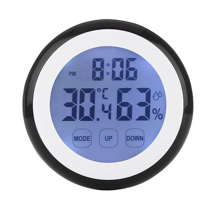 Digital Thermometer Hygrometer Clock, Temperature Humidity Monitor Alarm Clock by LAEINA