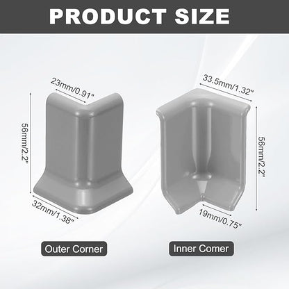 uxcell Self Adhesive Baseboard Corner Blocks, 2.2 Inch Wall Edge Corner - Image 2