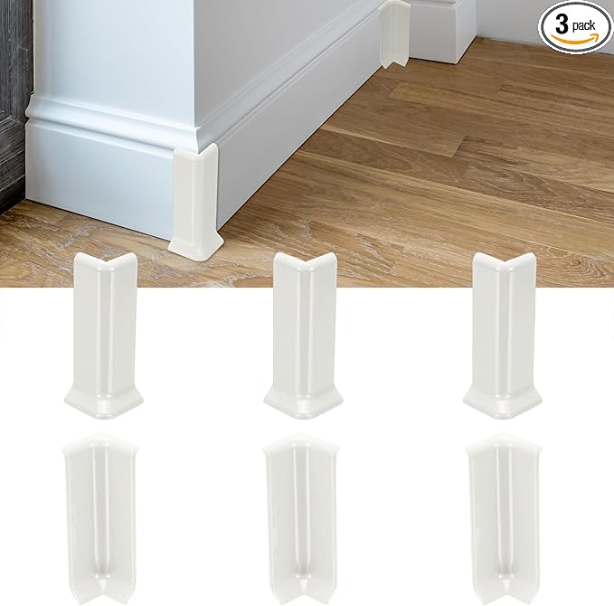 uxcell Self Adhesive Baseboard Corner Blocks, 2.2 Inch Wall Edge Corner by uxcell
