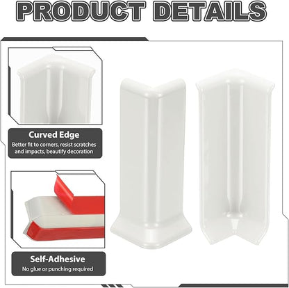 uxcell Self Adhesive Baseboard Corner Blocks, 4.07 Inch Wall Edge Corner - Image 4