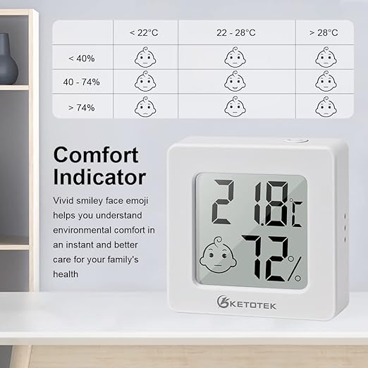 KETOTEK 5 Pack Thermometer Room Hygrometer Indoor Mini Temperature and Humidity - Image 5