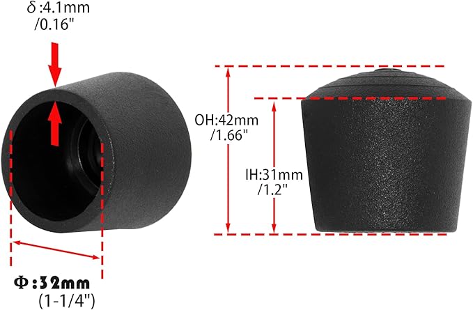Flyshop 1-1/4", 32 mm, Patio Round Chair Leg Caps, Furniture Table Feet Covers - Image 2