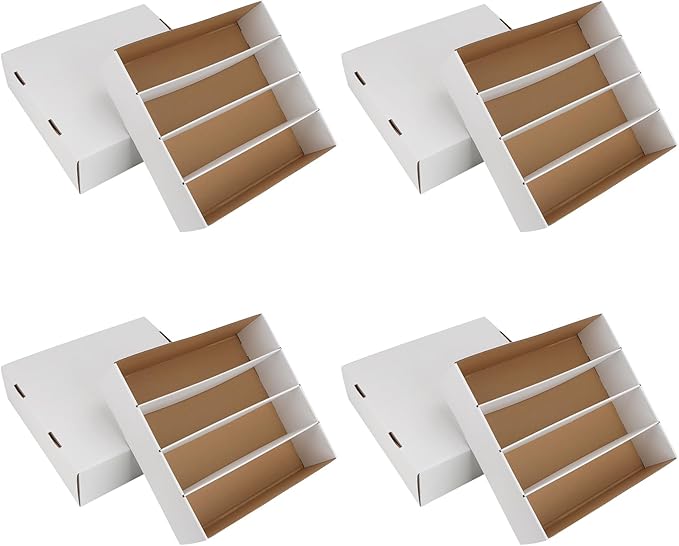Trading Card Storage Box 3120 Count Collector Cards Box White Sports Card by HIMOMO
