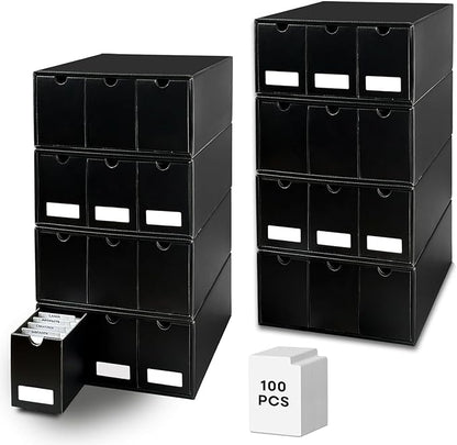 Trading Card Storage Box with 100 Dividers, Cardboard Collectors Cards by Fageverld