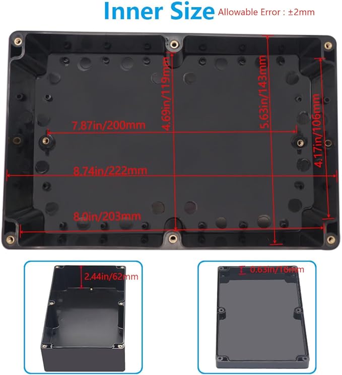 Outdoor Waterproof Junction Box IP67 Project Box ABS Black Electrical Boxes - Image 5