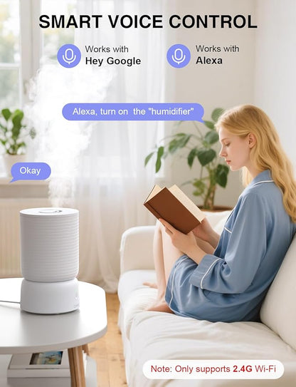 CLEVAST Smart Humidifiers for Bedroom - 1 Gal/4L Cool Mist Top Fill Humidifier - Image 4