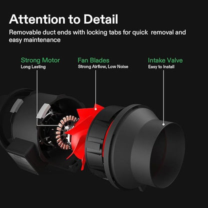 VIVOSUN Grow Tent Ventilation System, 4 Inch Inline Duct Fan - Image 3
