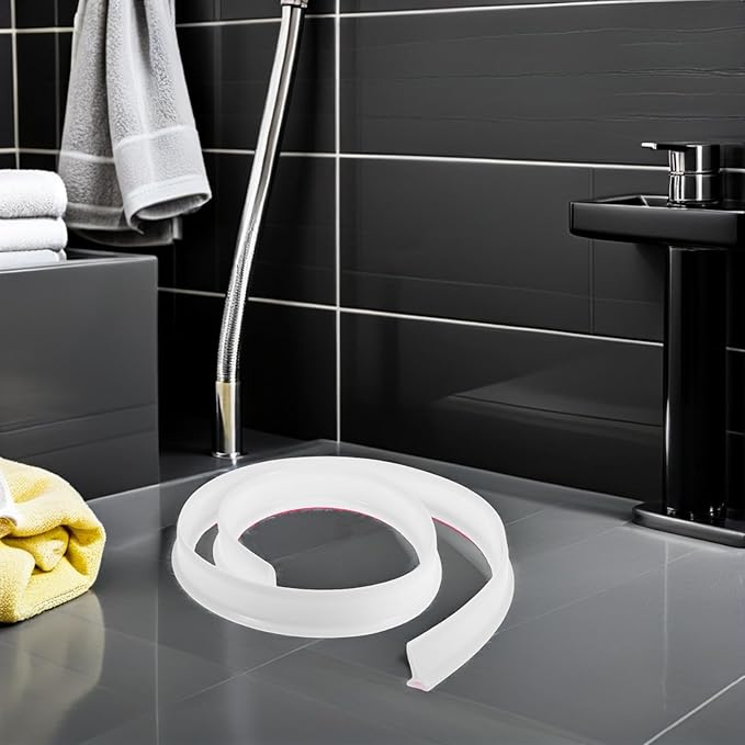 Silicone Water Retaining Strip 1M White 30Mm High Bathroom Water Blocking Strip - Image 9