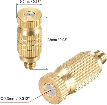 Brass Misting Nozzle, 10 Pack High Pressure Spray 10/24 UNC Outdoor Anti-drip - Image 3
