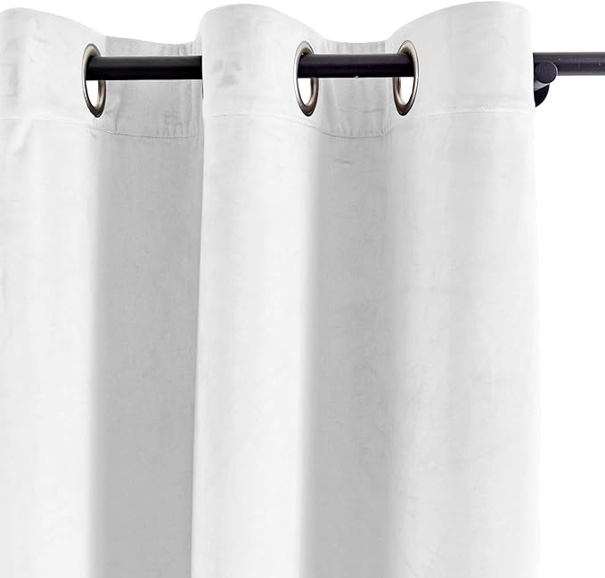 ChadMade Blackout Lined Premium Velvet Curtain Off White 50Wx120L Inch - Image 2