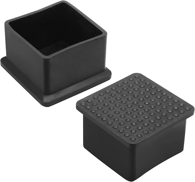 4 Pcs Square PVC Furniture Leg Caps, Vinyl Flexible Chair Leg Floor Protectors - Image 3