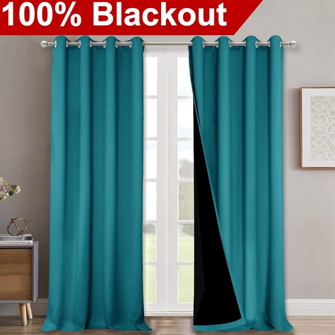 NICETOWN Full Shading Curtains for Windows, Super Heavy-Duty Black Lined - Image 2