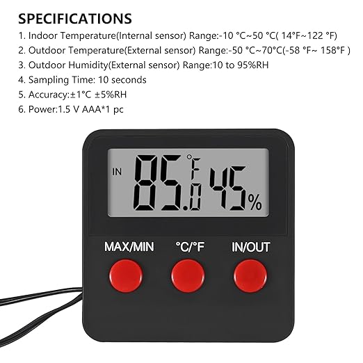4Pcs Digital Thermometer and Humidity Thermometers Indoor and Outdoor Digital - Image 4