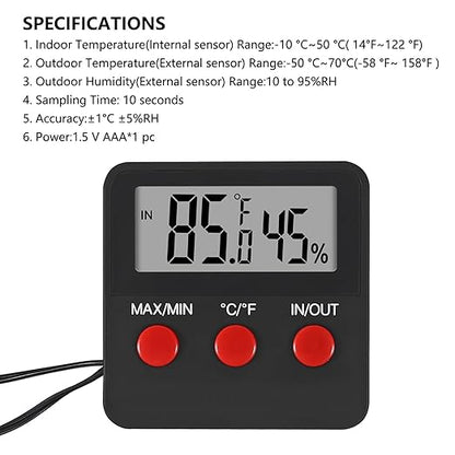 4Pcs Digital Thermometer and Humidity Thermometers Indoor and Outdoor Digital - Image 4